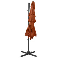 Produktbild för Trädgårdsparasoll 4-nivåer aluminiumstång terrakotta 250x250 cm