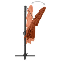 Produktbild för Trädgårdsparasoll 4-nivåer aluminiumstång terrakotta 250x250 cm