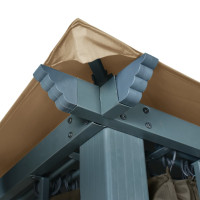 Produktbild för Paviljong med draperier 400x300 cm taupe aluminium