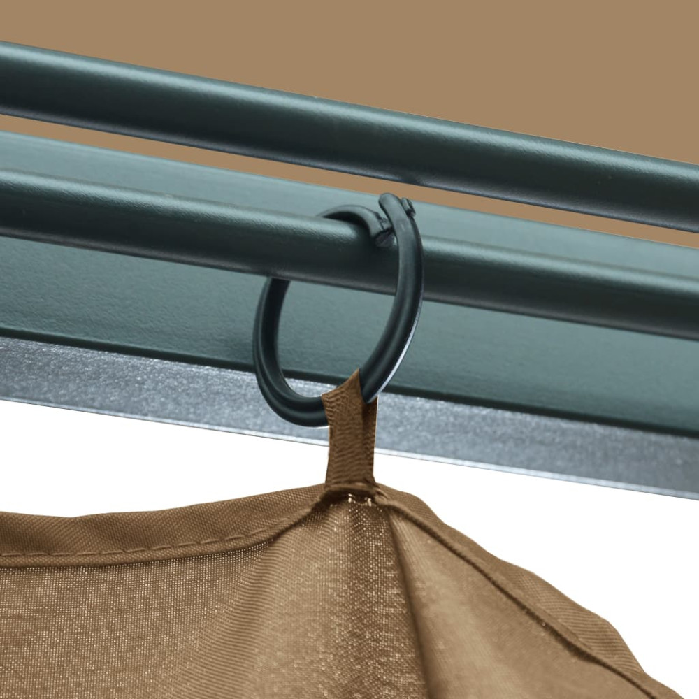 Produktbild för Paviljong med draperier 400x300 cm taupe aluminium
