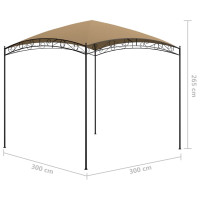 Produktbild för Paviljong 3x3x2,65 m taupe 180 g/m²