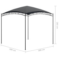 Produktbild för Paviljong 3x3x2,65 m antracit 180 g/m²