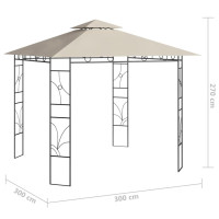 Produktbild för Paviljong 3x3x2,7 m gräddvit 160 g/m²