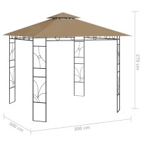 Produktbild för Paviljong 3x3x2,7 m taupe 160 g/m²