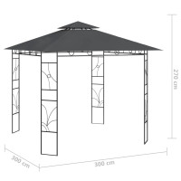 Produktbild för Paviljong 3x3x2,7 m antracit 160 g/m²