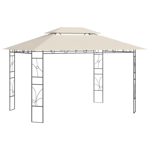 vidaXL Paviljong 4x3x2,7 m gräddvit 160 g/m²