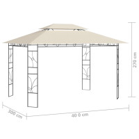 Produktbild för Paviljong 4x3x2,7 m gräddvit 160 g/m²