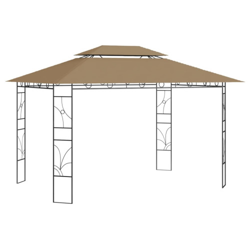 vidaXL Paviljong 4x3x2,7 m taupe 160 g/m²