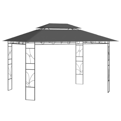 vidaXL Paviljong 4x3x2,7 m antracit 160 g/m²