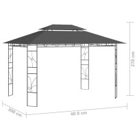 Produktbild för Paviljong 4x3x2,7 m antracit 160 g/m²