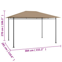 Produktbild för Paviljong 384x281x270 cm taupe 180 g/m²