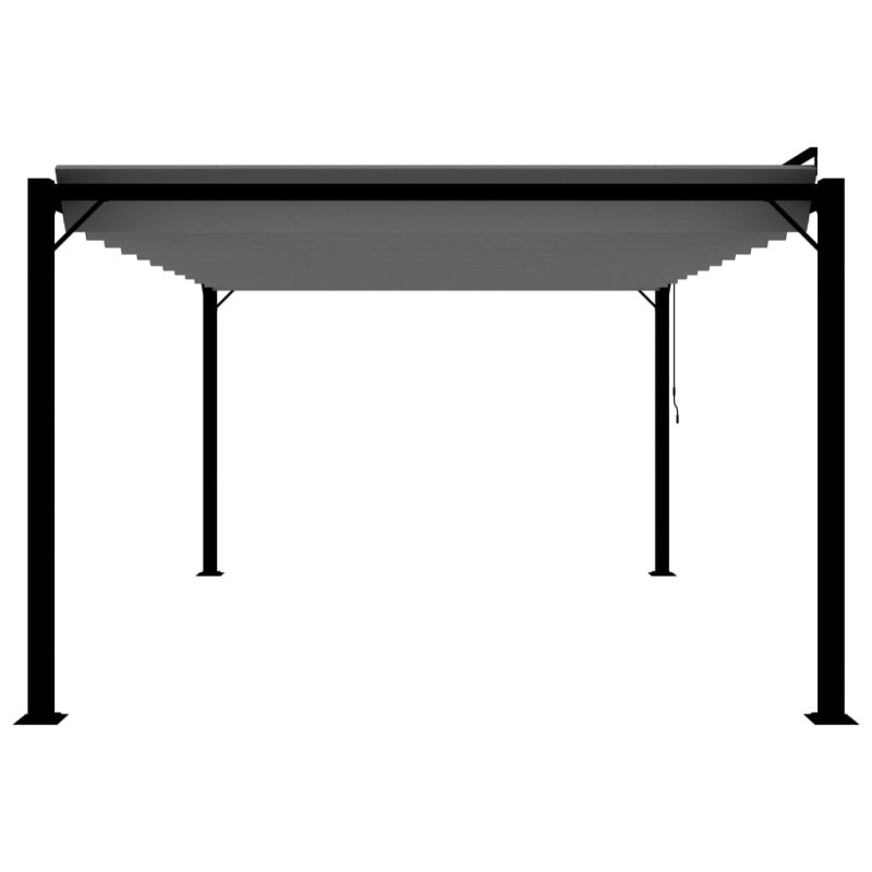 Produktbild för Paviljong med lamelltak 3x4 m antracit tyg och aluminium