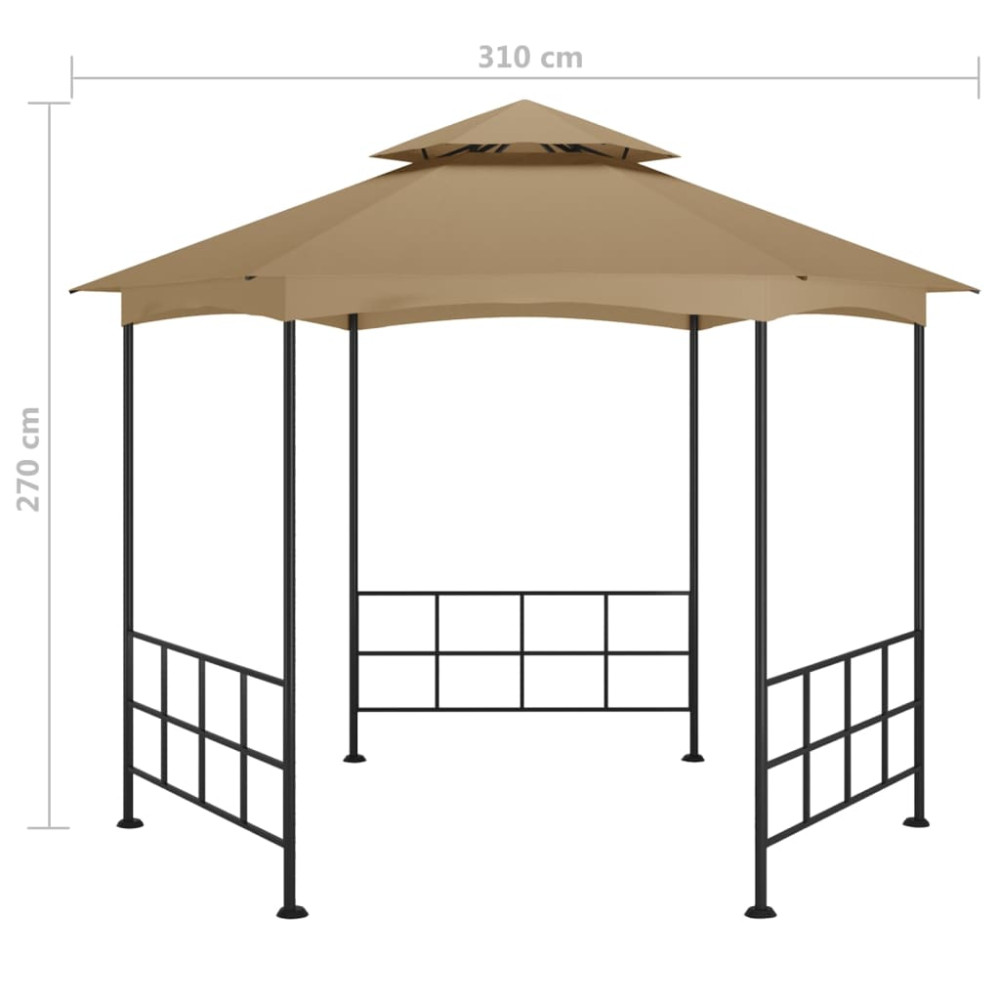 Produktbild för Partytält med sidoväggar 3,1x2,7 m taupe
