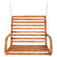 Produktbild för Gungbänk med massivt böjträ med teakyta 126x63x92 cm