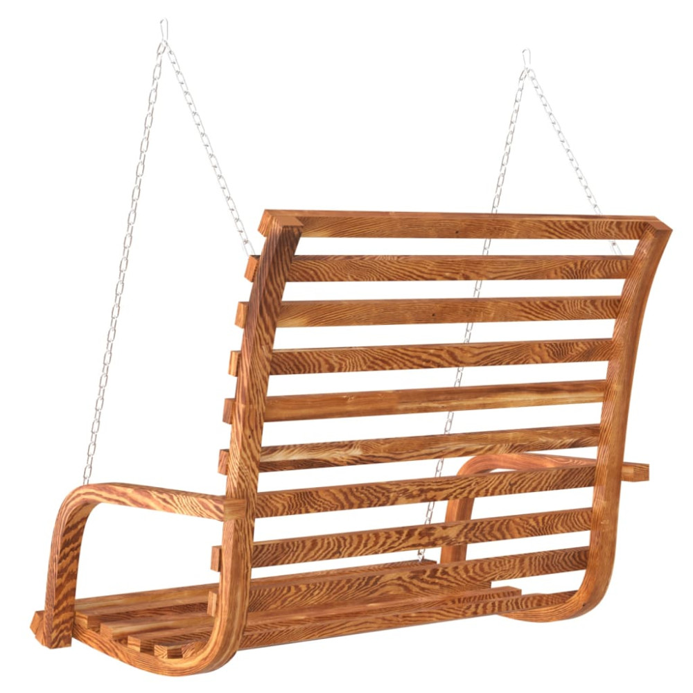 Produktbild för Gungbänk med massivt böjträ med teakyta 126x63x92 cm