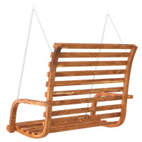 Produktbild för Gungbänk med massivt böjträ med teakyta 126x63x92 cm