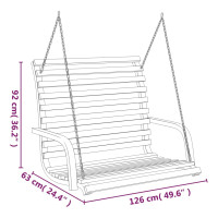 Produktbild för Gungbänk med massivt böjträ med teakyta 126x63x92 cm