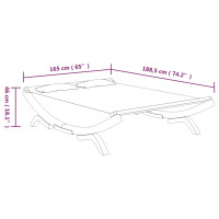 Produktbild för Solsäng 165x188,5x46 cm massivt böjträ gräddvit