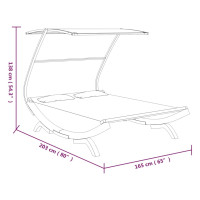 Produktbild för Solsäng med tak 165x203x138 cm massivt böjträ antracit