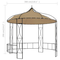 Produktbild för Paviljong 300x290 cm taupe rund