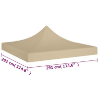 Produktbild för Tak till partytält 3x3 m beige 270 g/m²