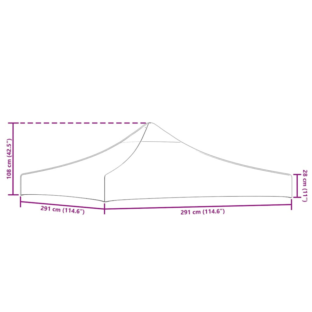 Produktbild för Tak till partytält 3x3 m terrakotta 270 g/m²