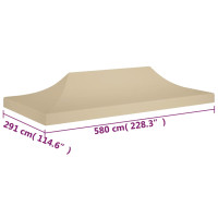 Produktbild för Tak till partytält 6x3 m beige 270 g/m²