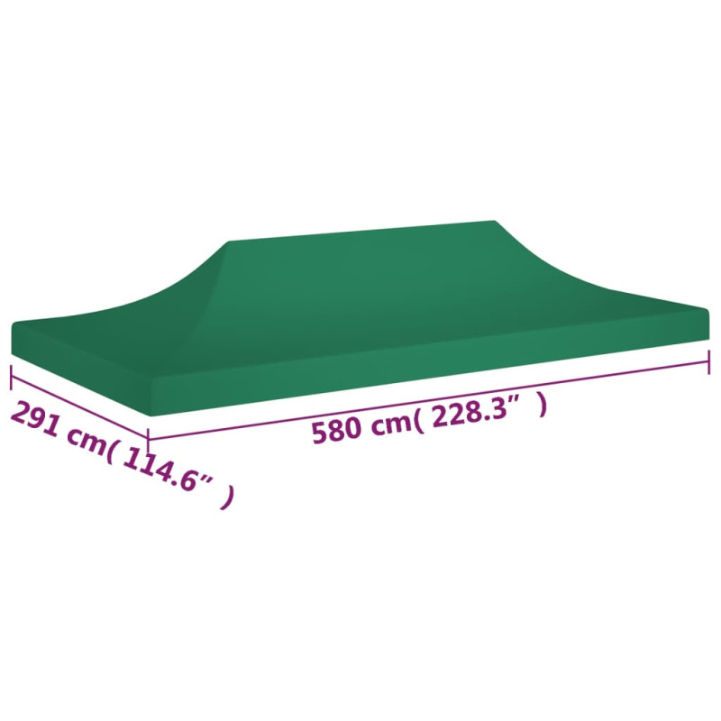 Produktbild för Tak till partytält 6x3 m grön 270 g/m²