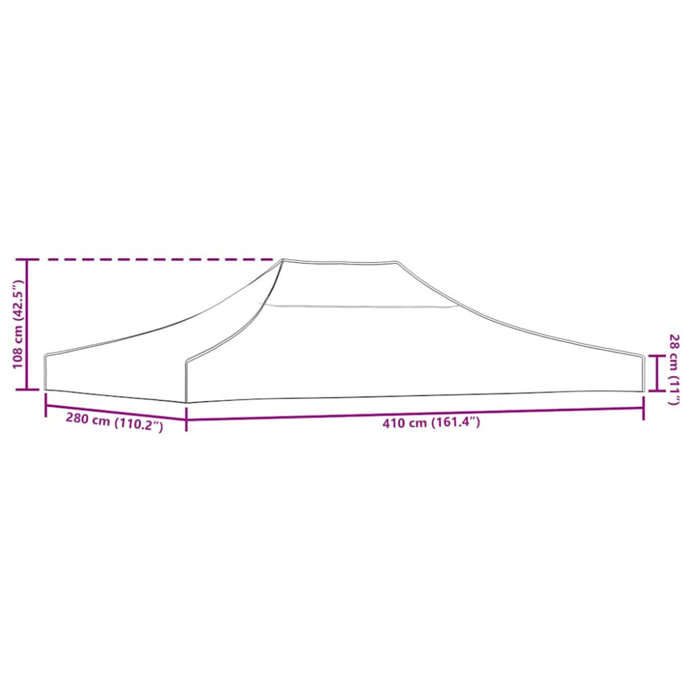 Produktbild för Tak till partytält 4x3 m taupe 270 g/m²