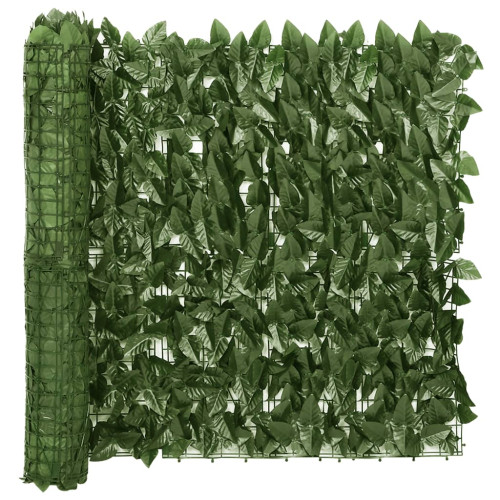 vidaXL Balkongskärm mörkgröna blad 300x75 cm