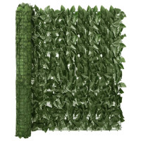 Produktbild för Balkongskärm mörkgröna blad 300x100 cm