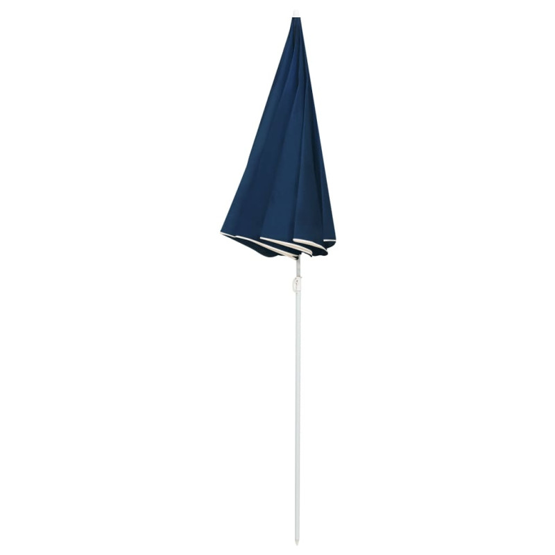 Produktbild för Trädgårdsparasoll med stålstång blå 180 cm
