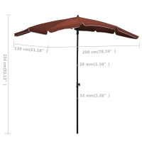 Produktbild för Parasoll med stång 200x130 cm terrakotta