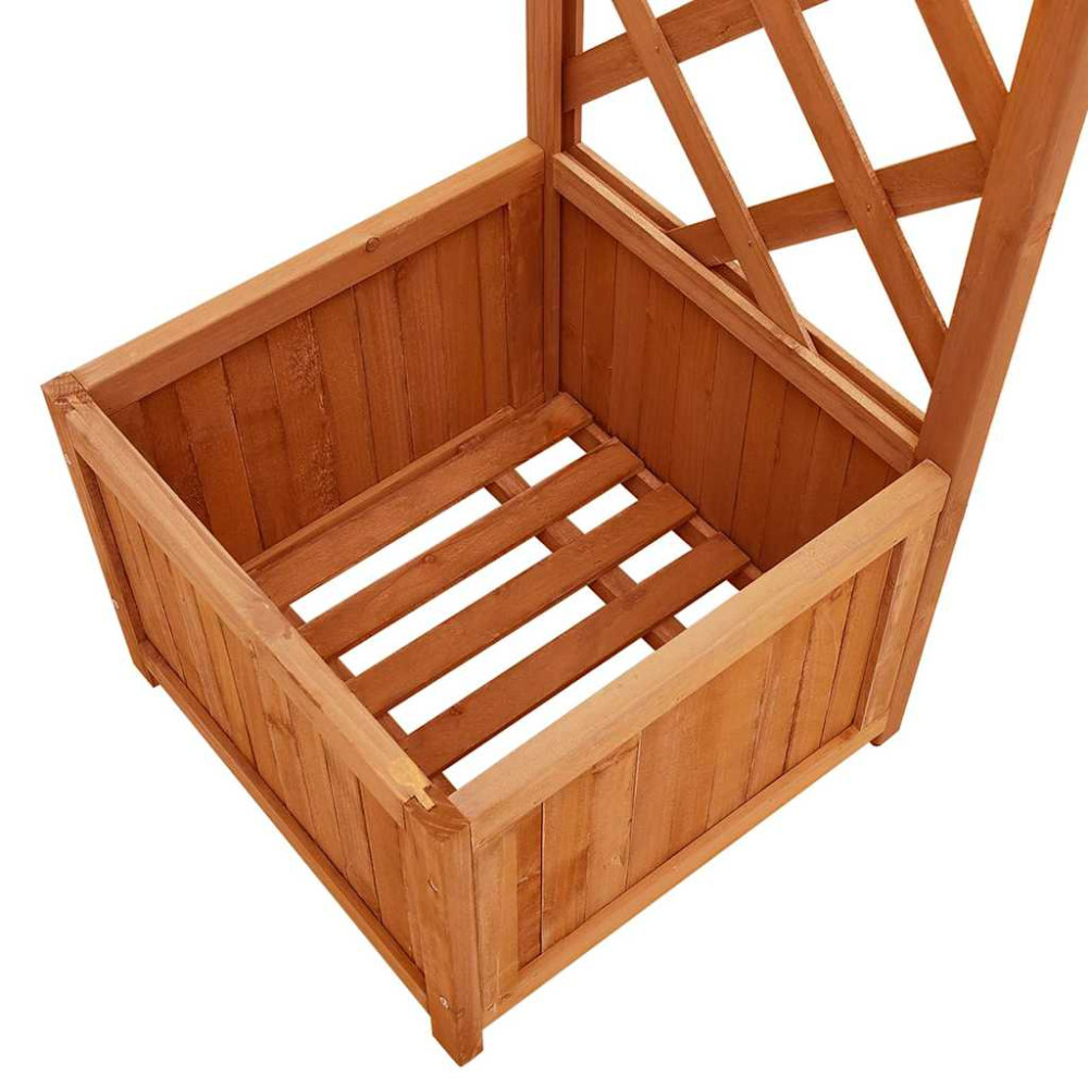 Produktbild för Pergola med odlingslåda massivt granträ