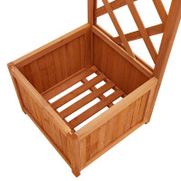 Produktbild för Pergola med odlingslåda massivt granträ