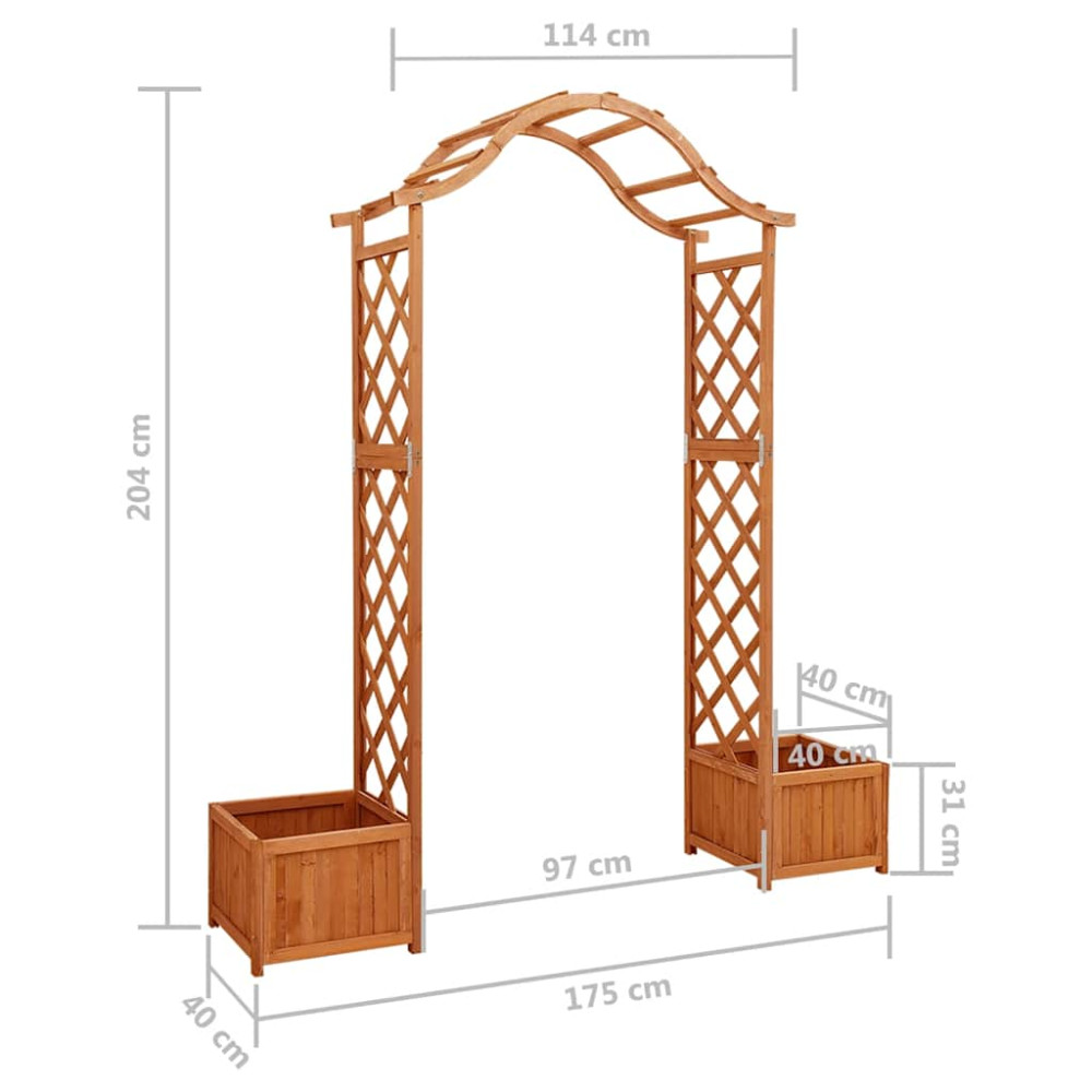 Produktbild för Pergola med odlingslåda massivt granträ