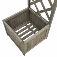 Produktbild för Pergola med odlingslåda grå massivt granträ