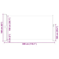 Produktbild för Sidomarkis för uteplats 160 x 300 cm svart