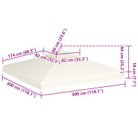 Produktbild för Paviljongtak 310 g/m² 3 x 3 m gräddvit