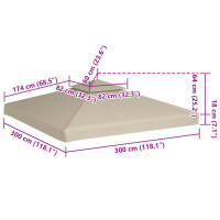 Produktbild för Paviljongtak 310 g/m² 3 x 3 m beige
