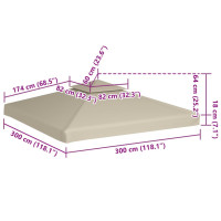 Produktbild för Paviljongtak 310 g/m² 3 x 3 m grön