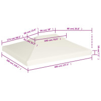 Produktbild för Paviljongtak 310 g/m² 3 x 4 m gräddvit