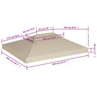 Produktbild för Paviljongtak 310 g/m² 3 x 4 m beige