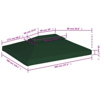 Produktbild för Paviljongtak 310 g/m² 3 x 4 m grön