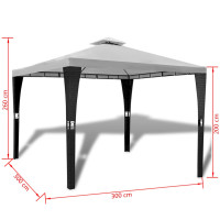 Produktbild för Paviljong med tak 3x3 m gräddvit