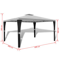 Produktbild för Paviljong med tak 3x4 m gräddvit