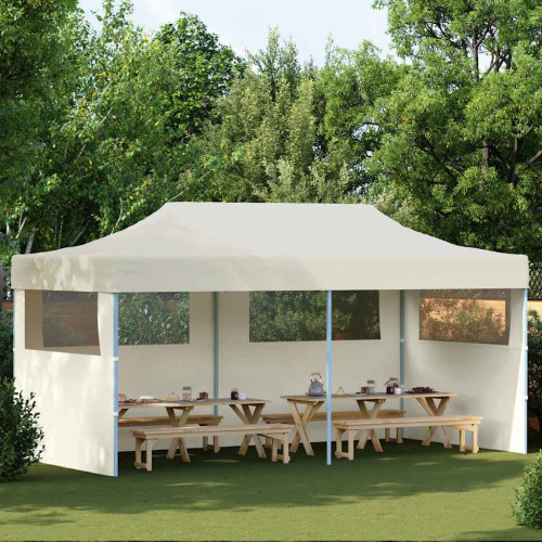 vidaXL Partytält hopfällbart 3 x 6 m gräddvit