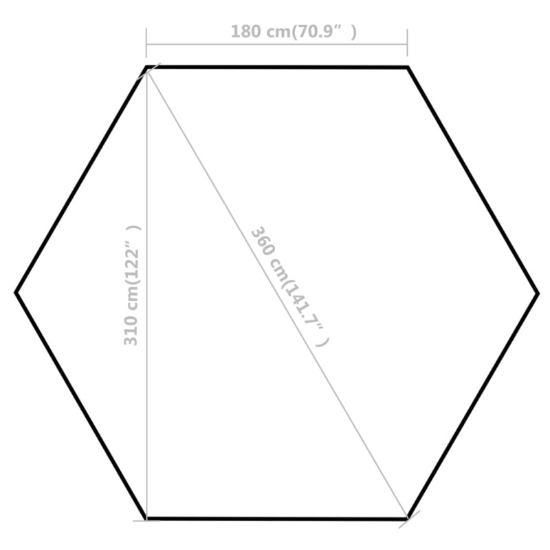 Produktbild för Pop-Up Hopfällbart partytält sexkantigt grå 3,6x3,1 m