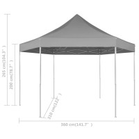 Miniatyr av produktbild för Pop-Up Hopfällbart partytält sexkantigt grå 3,6x3,1 m