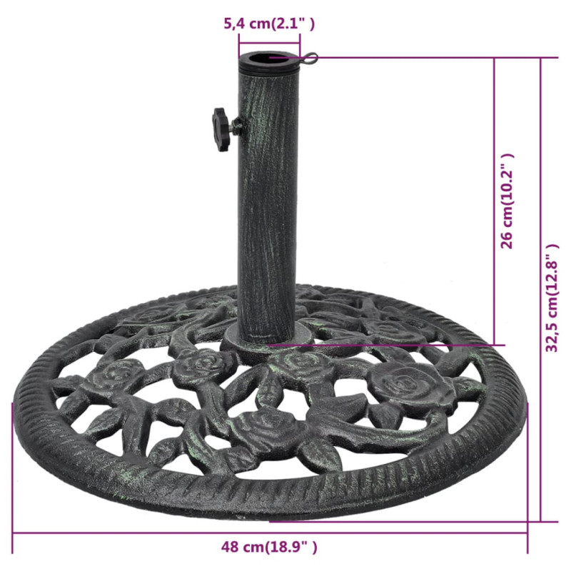 Produktbild för Parasollfot gjutjärn 12 kg 48 cm